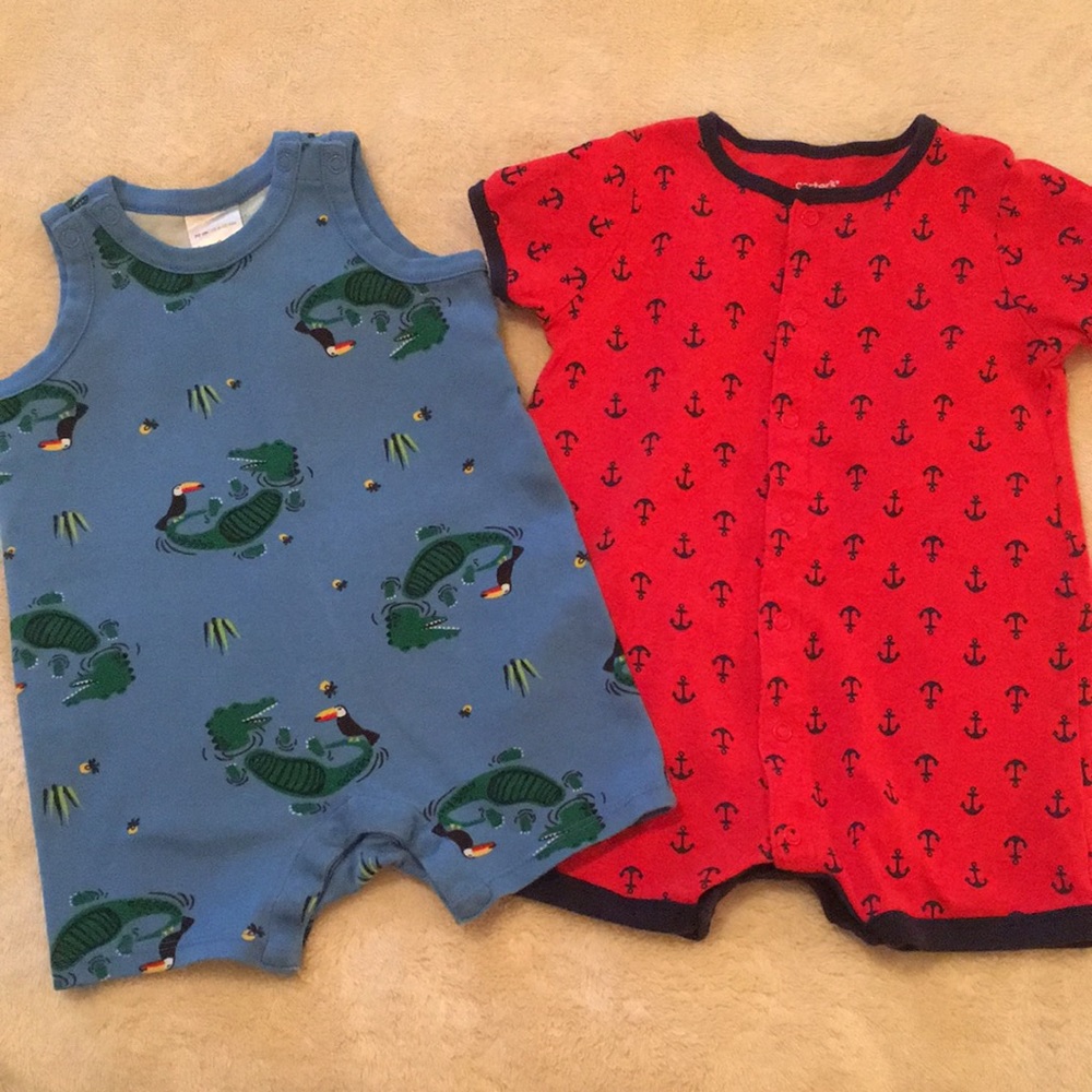 Hanna Andersson and Carter’s Bundle of 2 shortalls